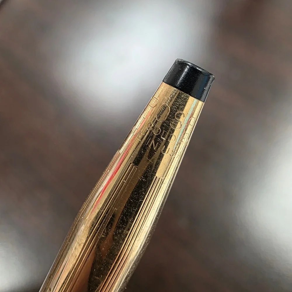 Cross 14KT Gold Filled Ballpoint Pen Vintage Pinstripe Made in USA 1/20 14K